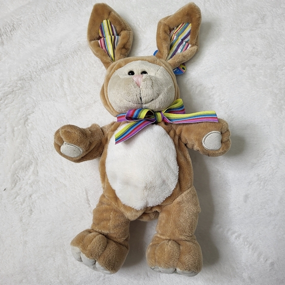 Starbucks Plush Bunny Bear with Striped Bow. Bearista Bear 2007 - Picture 1 of 9